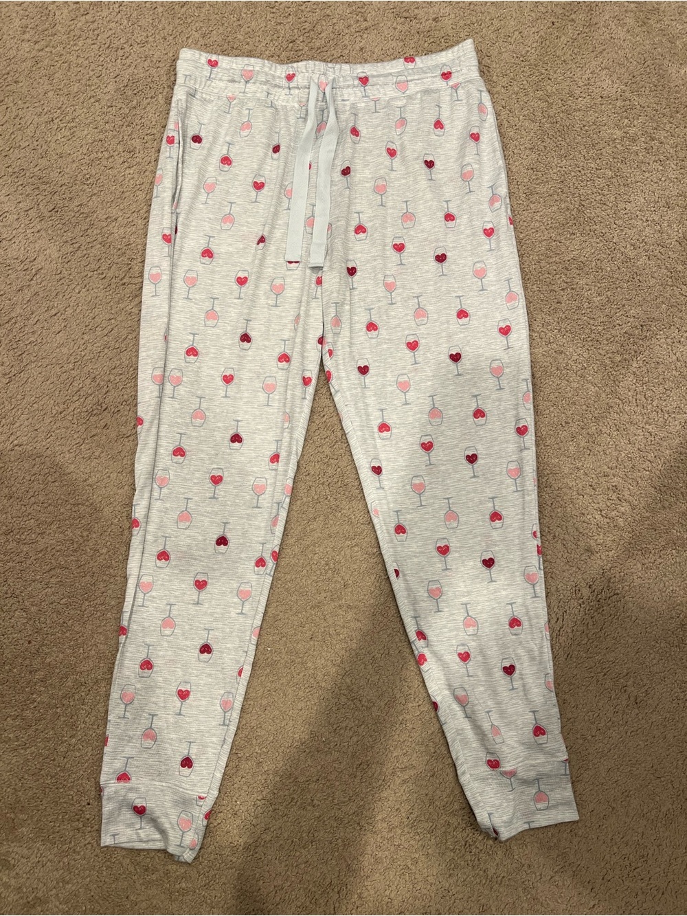 Pajama Pants Wine-Glass Print